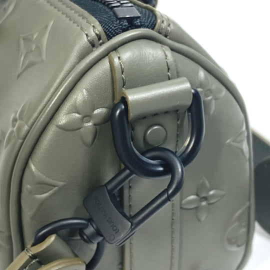 LOUIS VUITTON Handbag M57961 leather khaki monogram seal Keepall XS mens Used Authentic