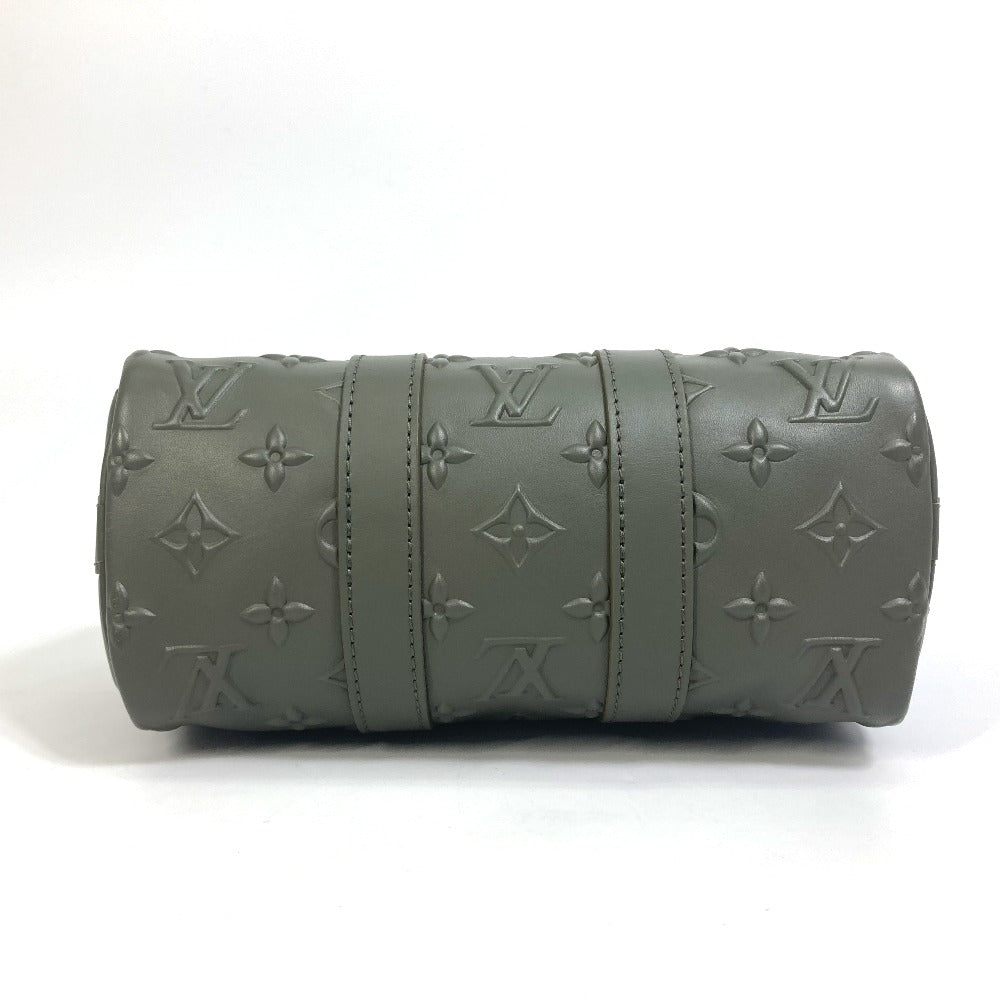LOUIS VUITTON Handbag M57961 leather khaki monogram seal Keepall XS mens Used Authentic