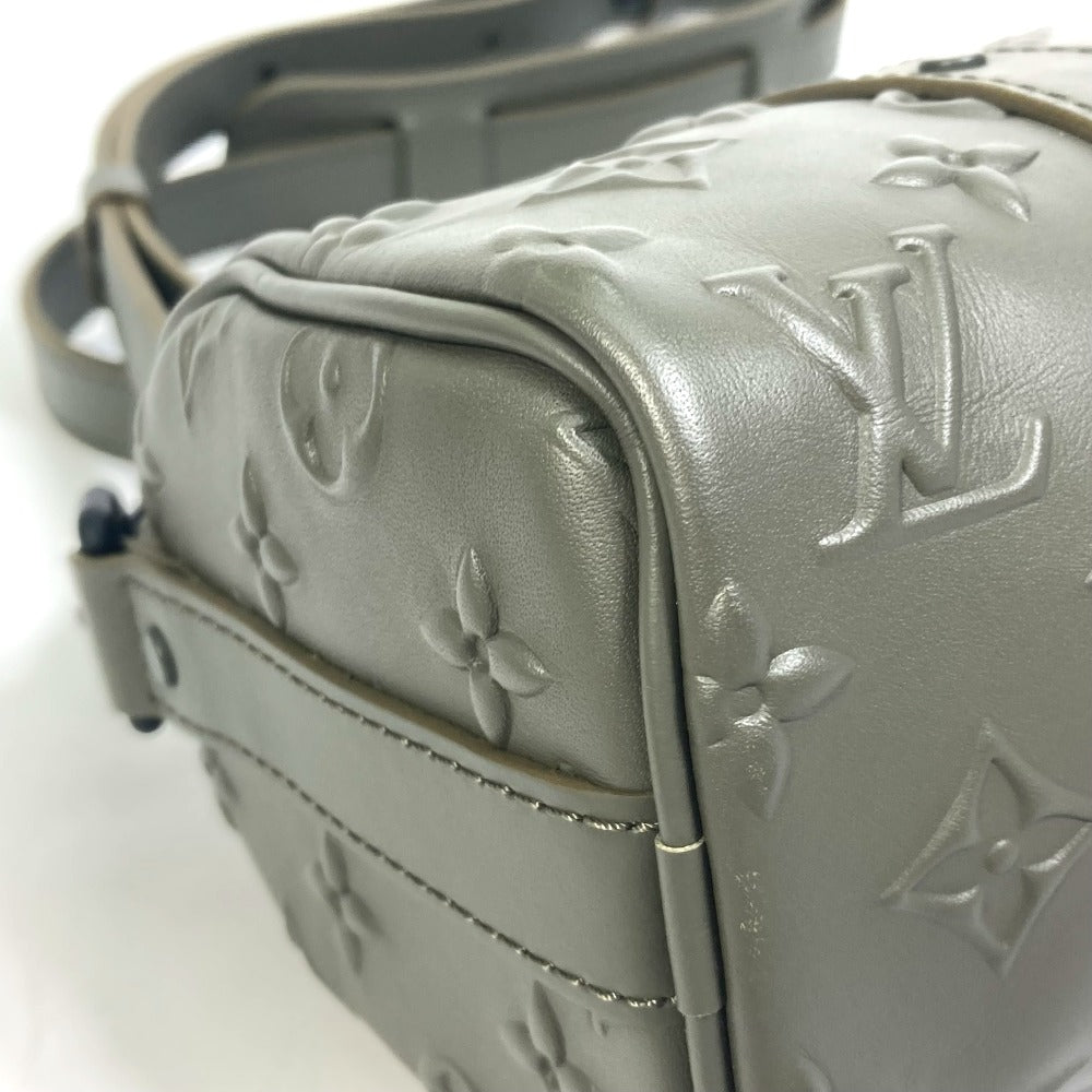 LOUIS VUITTON Handbag M57961 leather khaki monogram seal Keepall XS mens Used Authentic