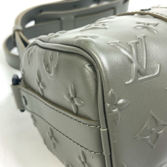 LOUIS VUITTON Handbag M57961 leather khaki monogram seal Keepall XS mens Used Authentic