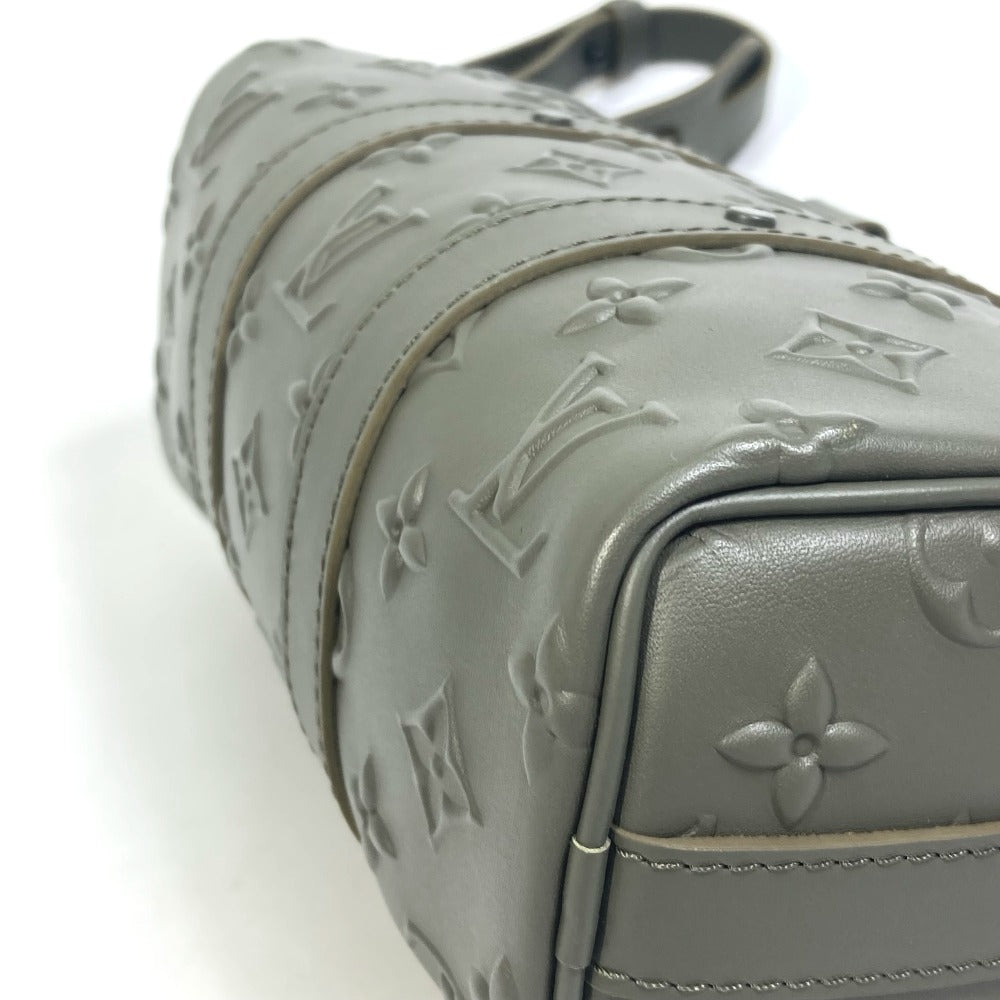 LOUIS VUITTON Handbag M57961 leather khaki monogram seal Keepall XS mens Used Authentic