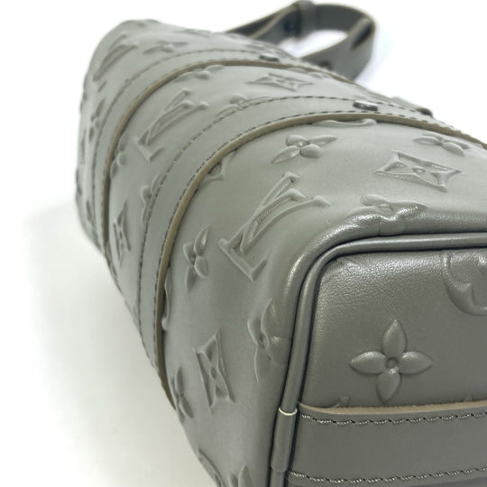 LOUIS VUITTON Handbag M57961 leather khaki monogram seal Keepall XS mens Used Authentic