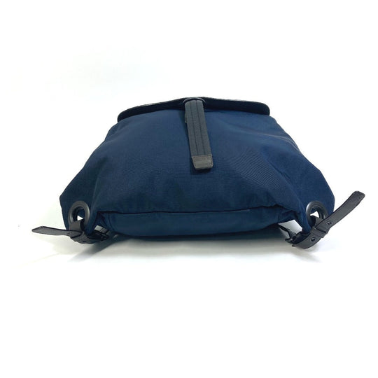 BOTTEGAVENETA Backpack 409595 Nylon / leather Navy x brown INTRECCIATO Backpack mens Used Authentic