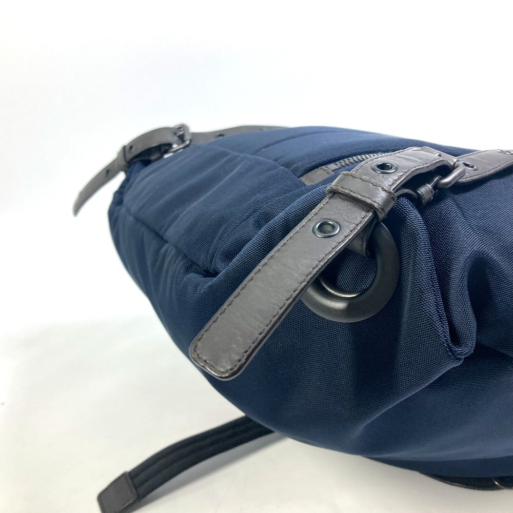 BOTTEGAVENETA Backpack 409595 Nylon / leather Navy x brown INTRECCIATO Backpack mens Used Authentic