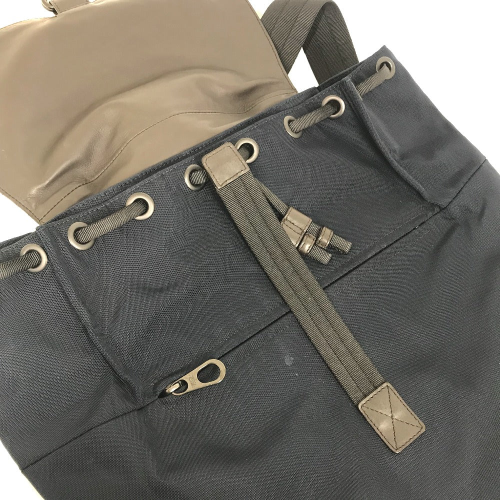 BOTTEGAVENETA Backpack 409595 Nylon / leather Navy x brown INTRECCIATO Backpack mens Used Authentic