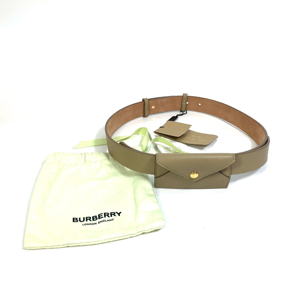 BURBERRY belt 8012136 leather beige ENVELOPE Women 30/75 Used Authentic