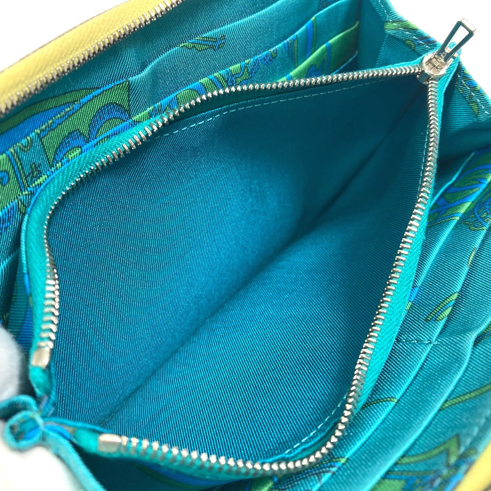 HERMES Long Wallet Purse leather yellow Azap long silk in Wallet