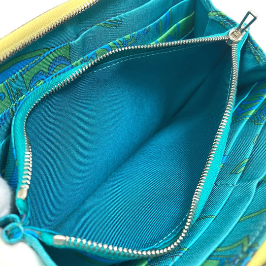 HERMES Long Wallet Purse leather yellow Azap long silk in Wallet