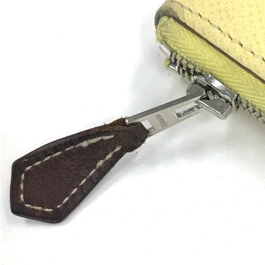 HERMES Long Wallet Purse leather yellow Azap long silk in Wallet