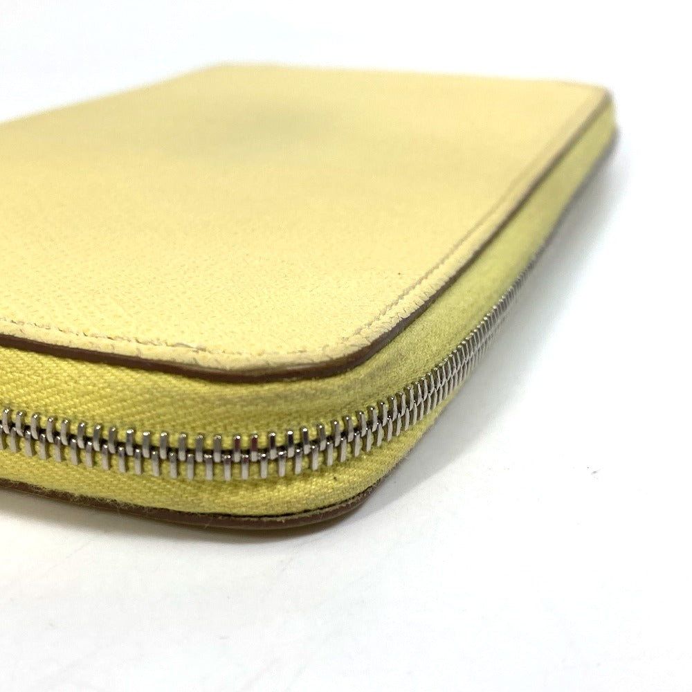 HERMES Long Wallet Purse leather yellow Azap long silk in Wallet