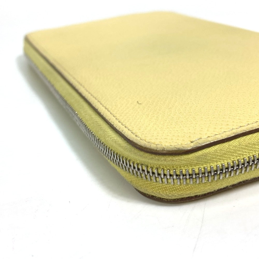 HERMES Long Wallet Purse leather yellow Azap long silk in Wallet