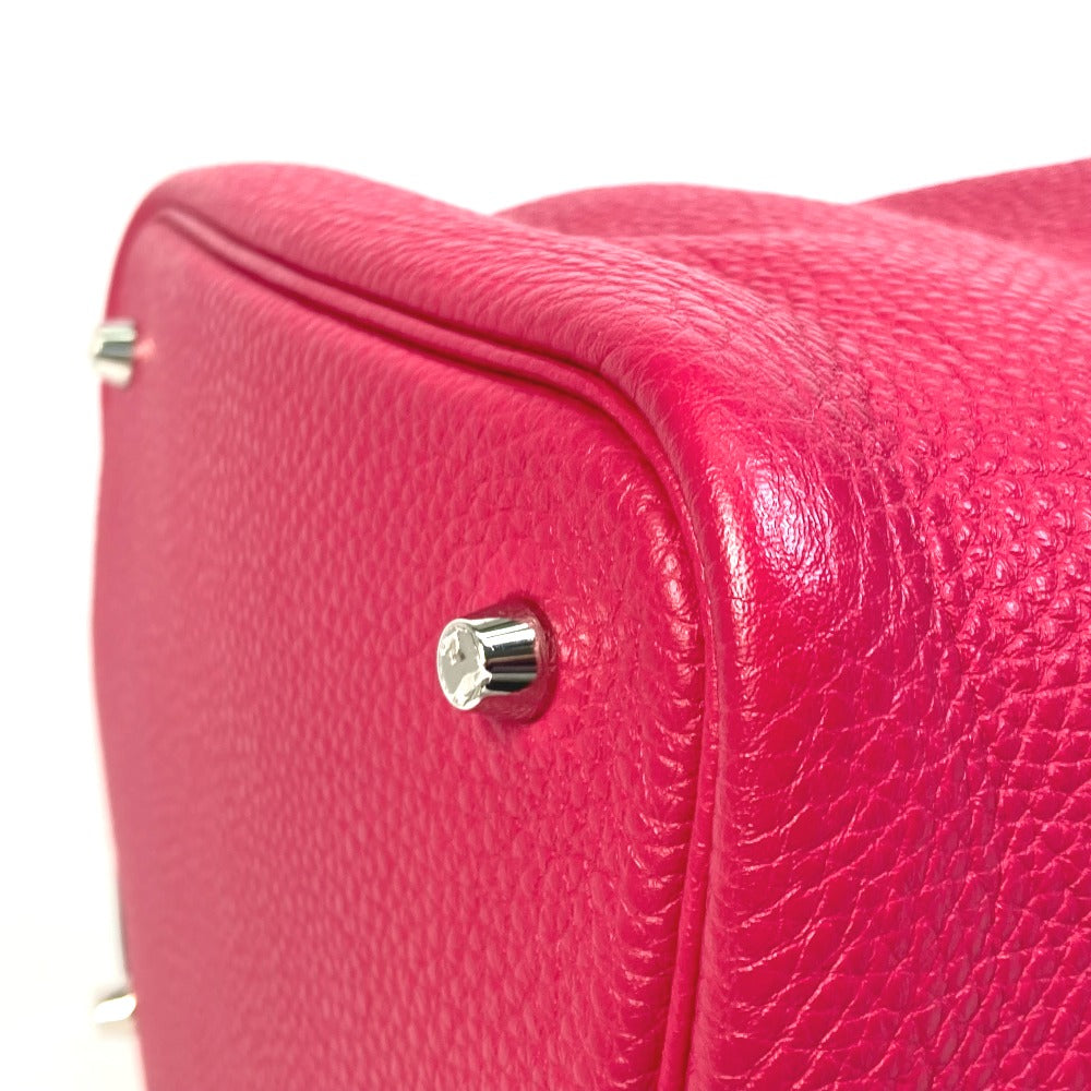 HERMES Handbag Taurillon Clemence Red / brown Picotin Lock 22 MM Kazak Tote Bag
