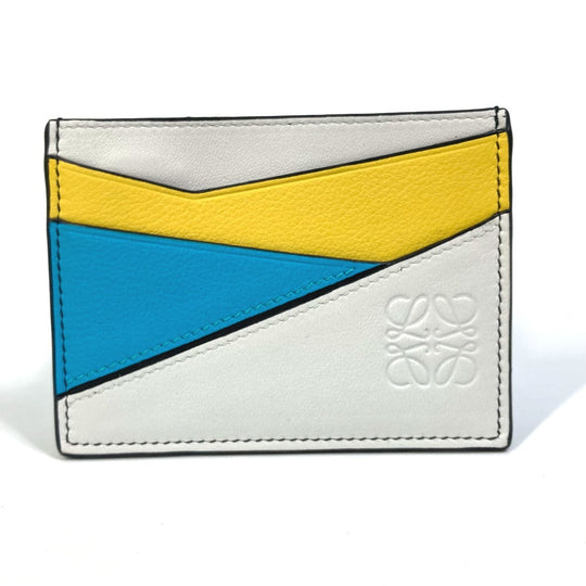 LOEWE Card Case C510V33X05 leather white puzzle Women Used Authentic