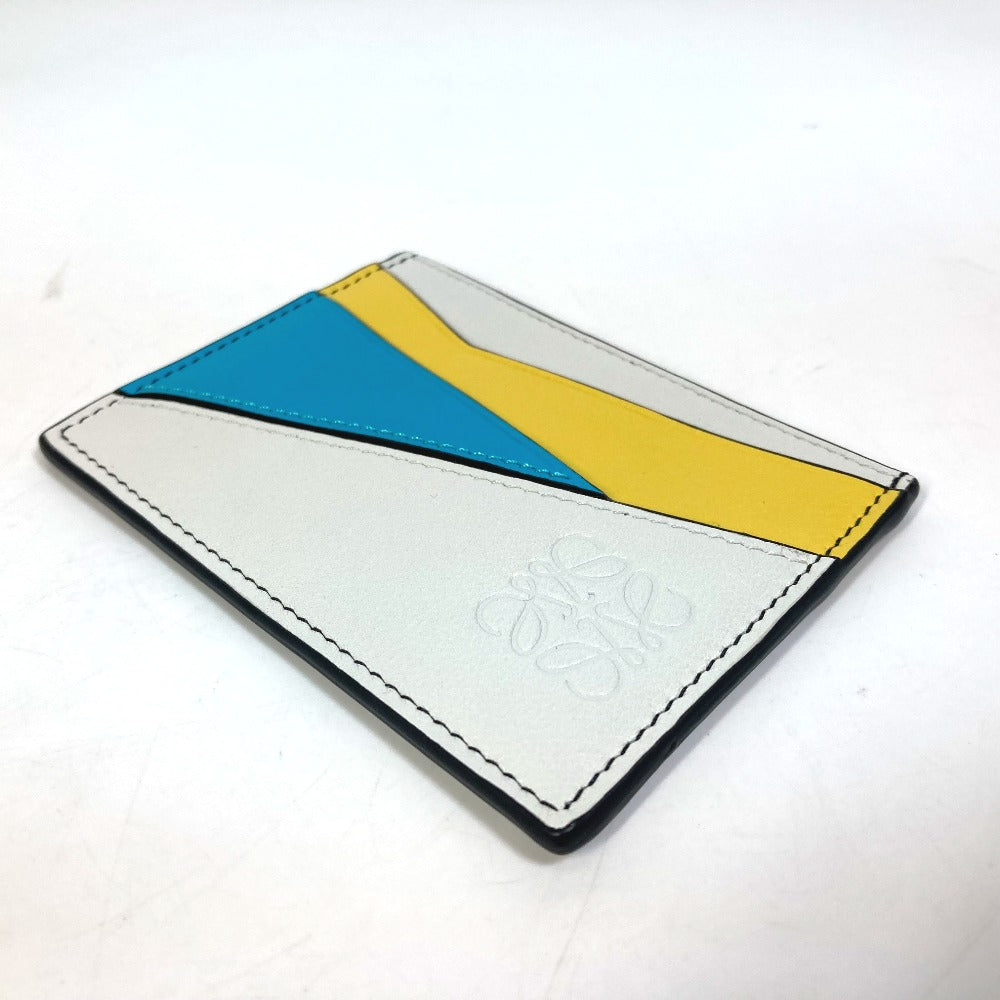 LOEWE Card Case C510V33X05 leather white puzzle Women Used Authentic