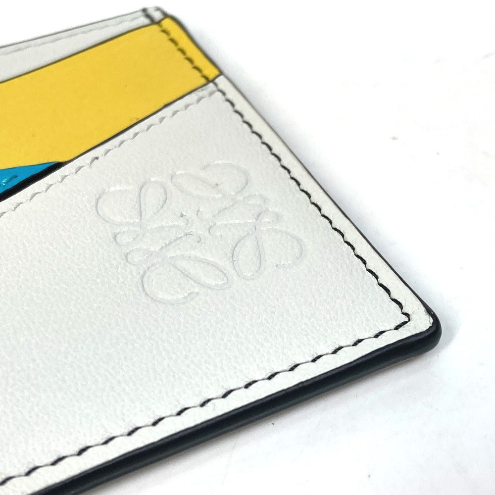 LOEWE Card Case C510V33X05 leather white puzzle Women Used Authentic