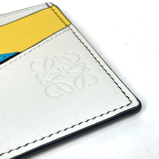 LOEWE Card Case C510V33X05 leather white puzzle Women Used Authentic