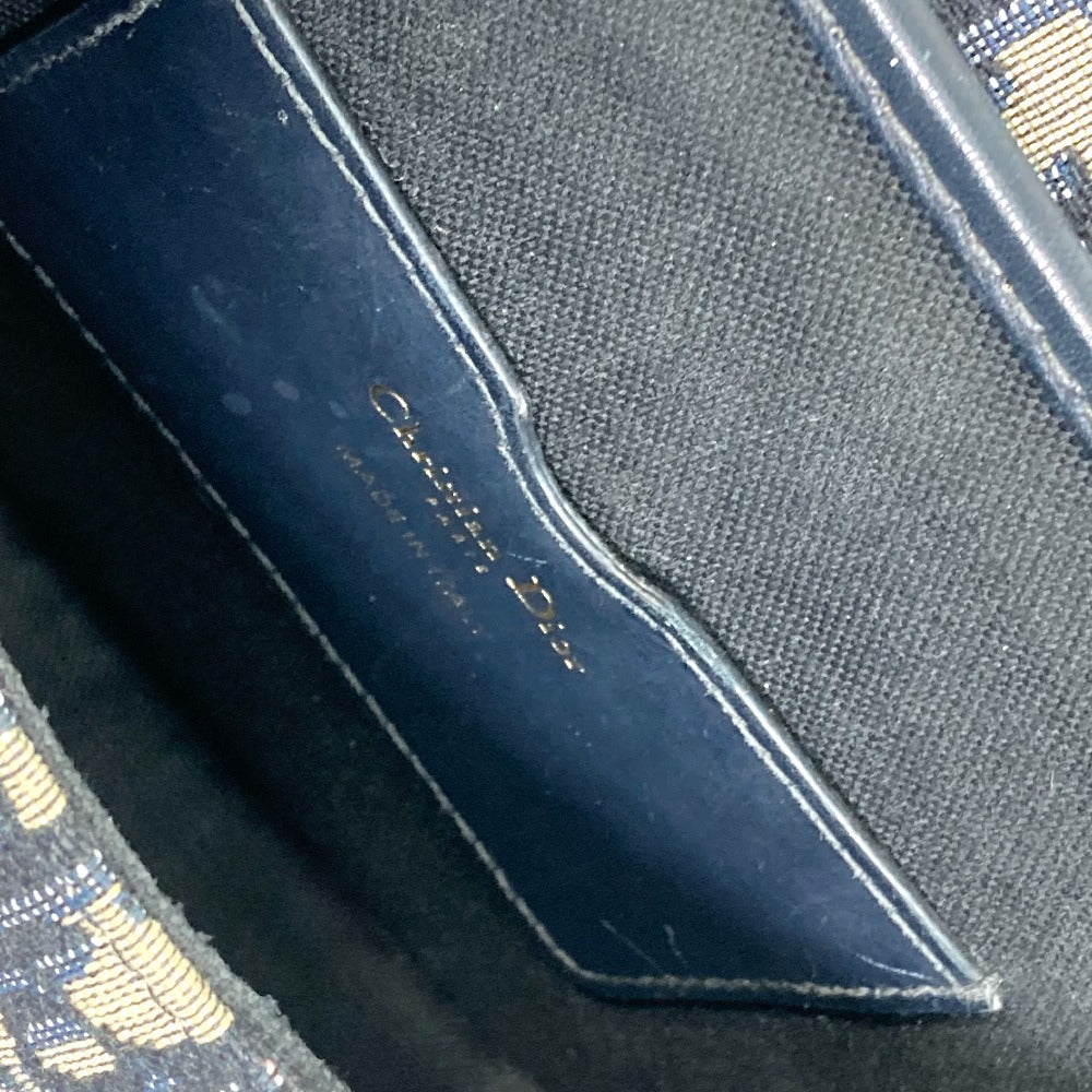 Dior Shoulder Bag M9319UTZQ Canvas / leather Navy Oblique BOBBY Women Used Authentic
