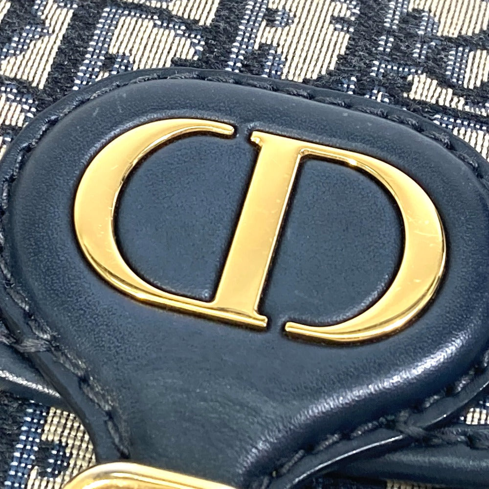 Dior Shoulder Bag M9319UTZQ Canvas / leather Navy Oblique BOBBY Women Used Authentic