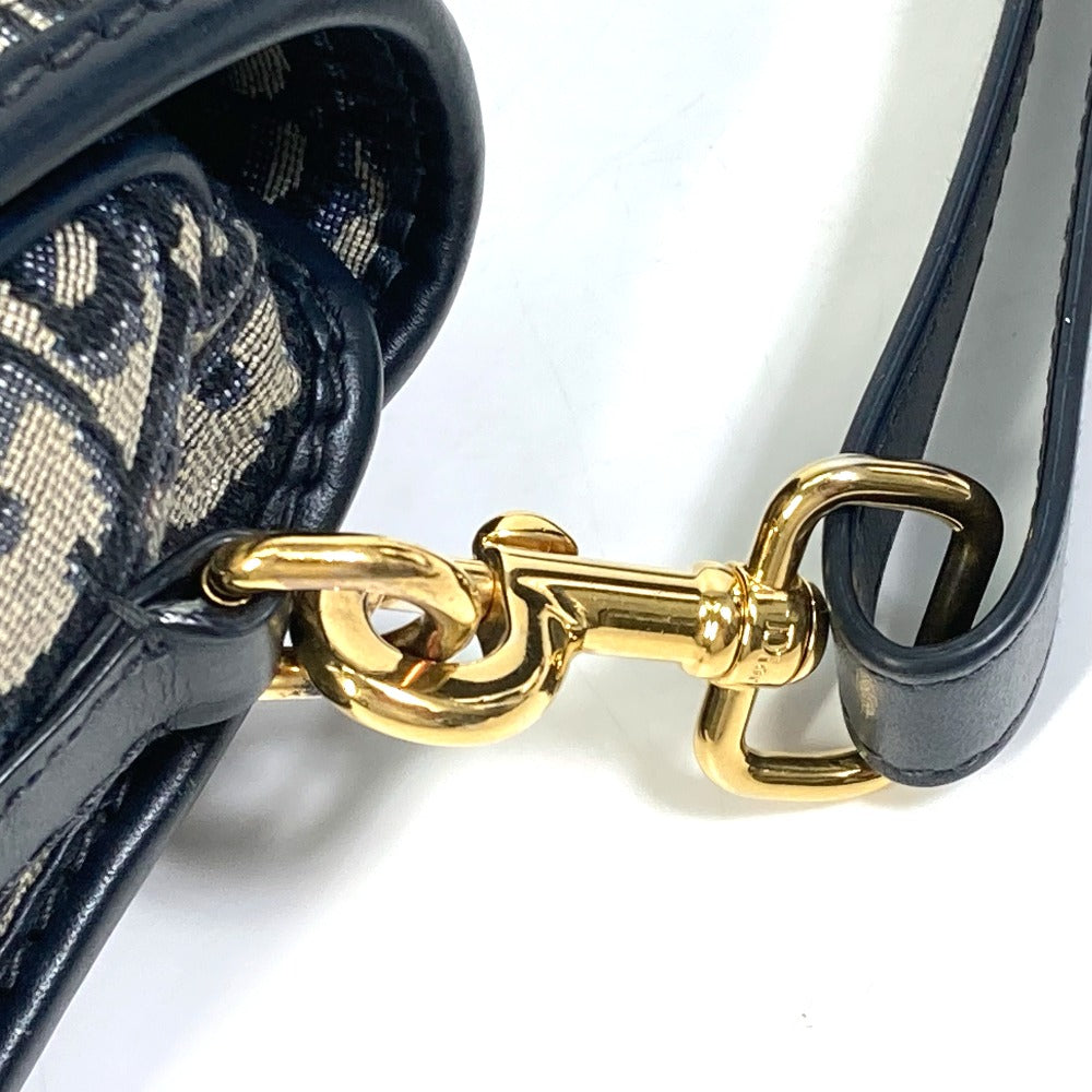 Dior Shoulder Bag M9319UTZQ Canvas / leather Navy Oblique BOBBY Women Used Authentic