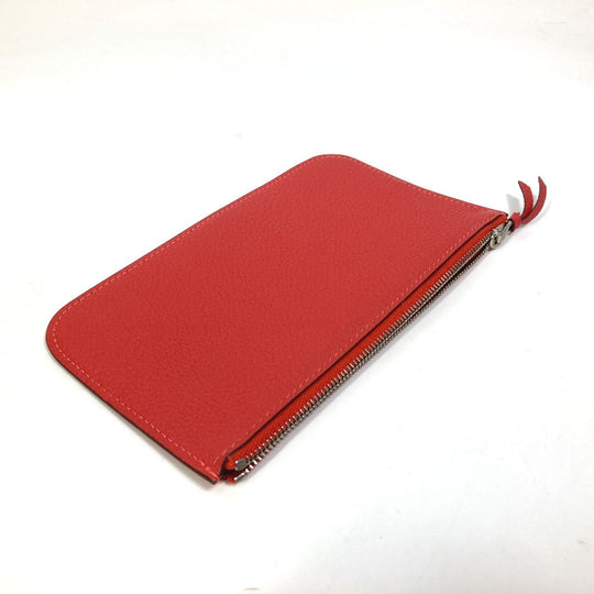 HERMES Long Wallet Purse Togo Red type Dogon GM Wallet