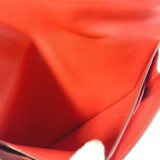 HERMES Long Wallet Purse Togo Red type Dogon GM Wallet
