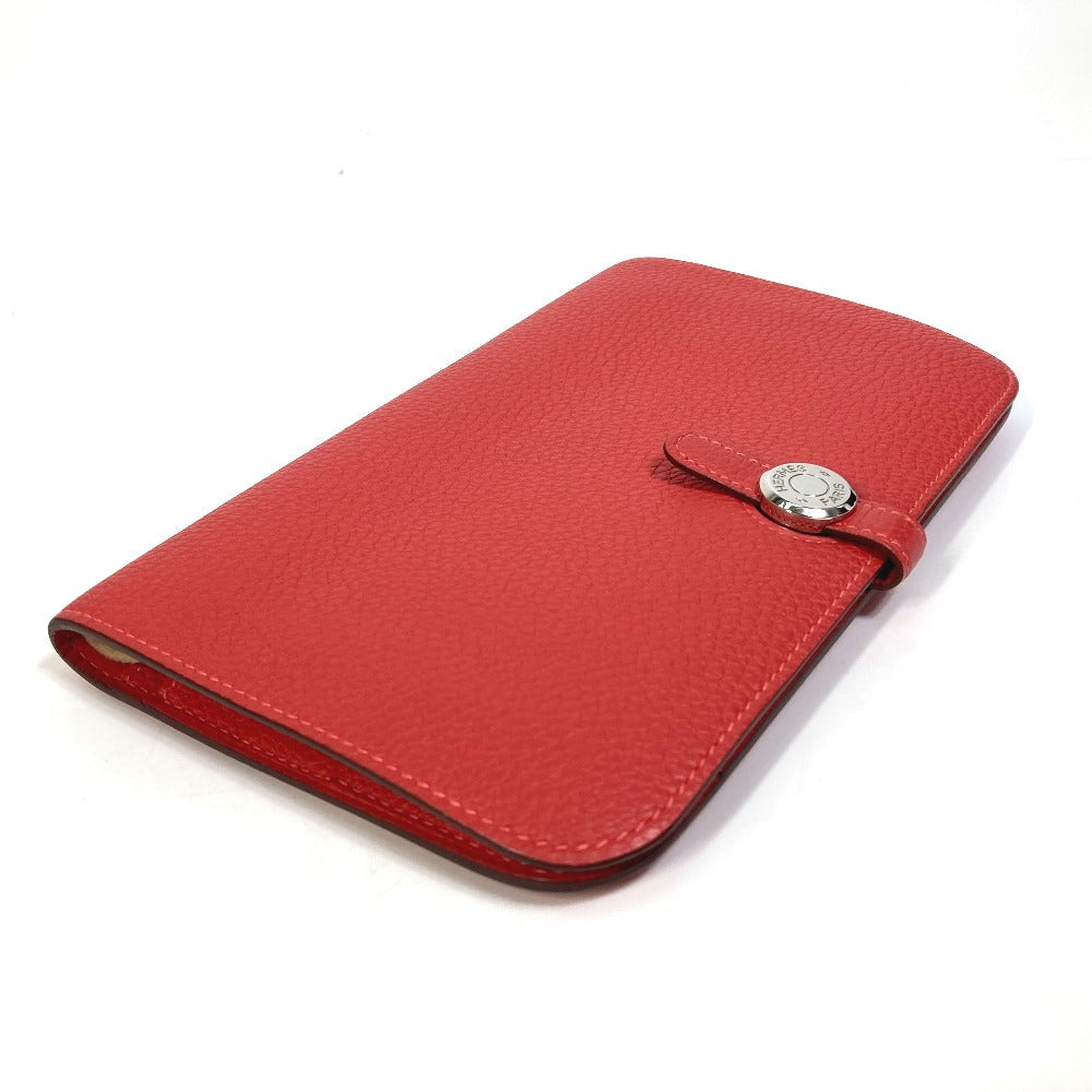 HERMES Long Wallet Purse Togo Red type Dogon GM Wallet