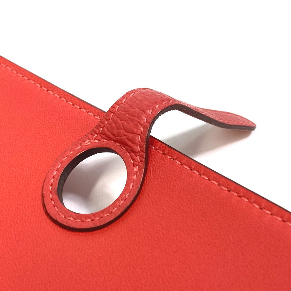 HERMES Long Wallet Purse Togo Red type Dogon GM Wallet