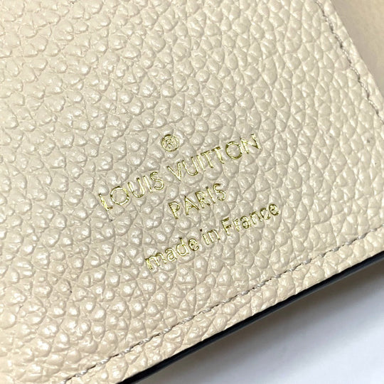 LOUIS VUITTON Trifold wallet M81071 Monogram Ann Platt Leather beige Monogram Ann Platt Wallet Women Used Authentic