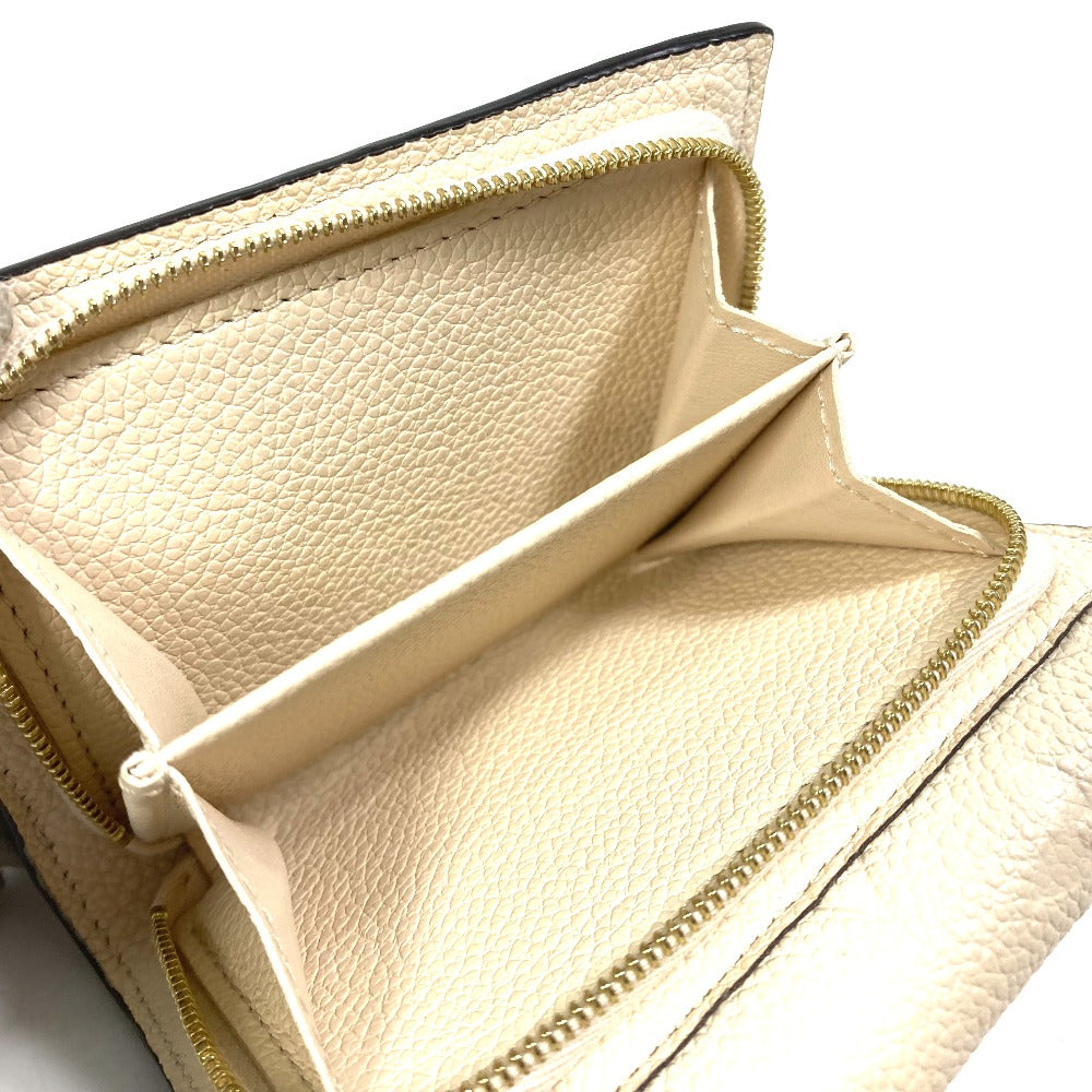 LOUIS VUITTON Trifold wallet M81071 Monogram Ann Platt Leather beige Monogram Ann Platt Wallet Women Used Authentic