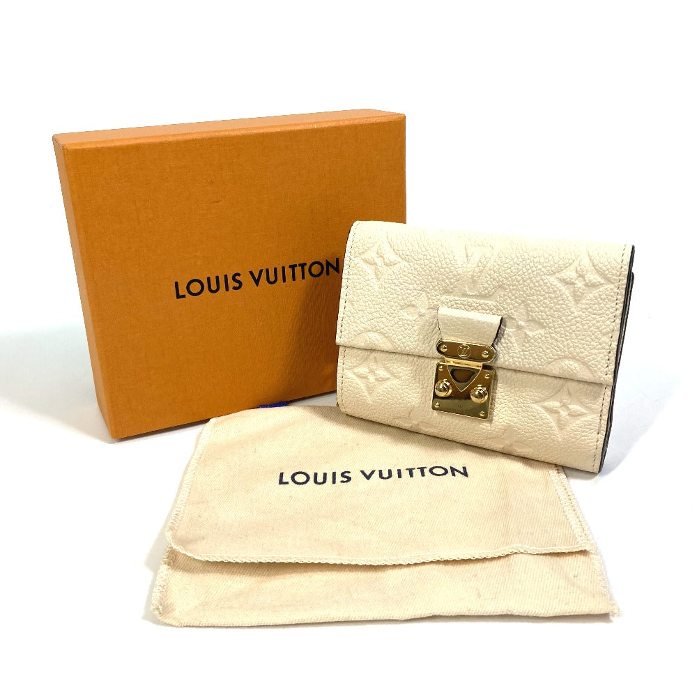 LOUIS VUITTON Trifold wallet M81071 Monogram Ann Platt Leather beige Monogram Ann Platt Wallet Women Used Authentic
