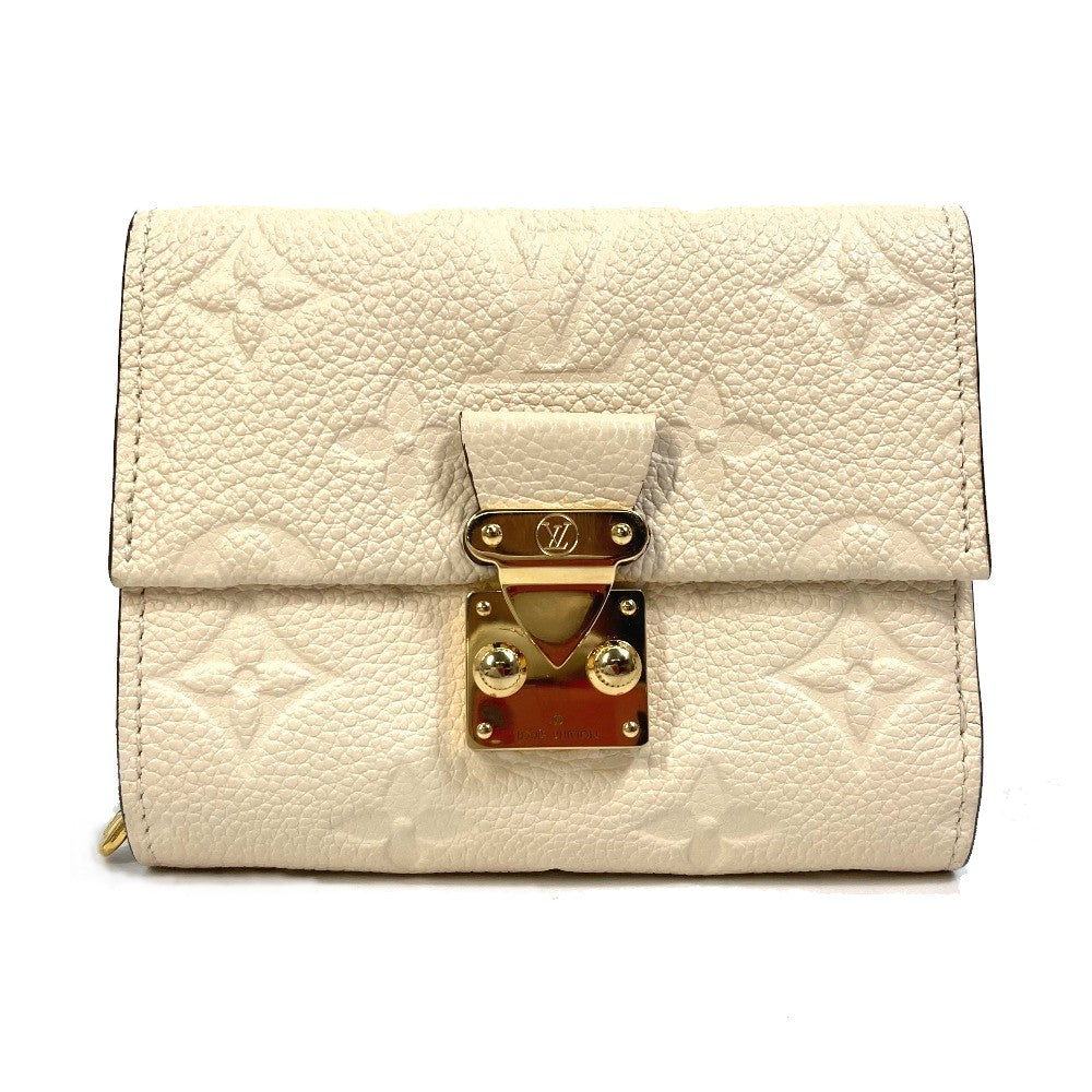 LOUIS VUITTON Trifold wallet M81071 Monogram Ann Platt Leather beige Monogram Ann Platt Wallet Women Used Authentic