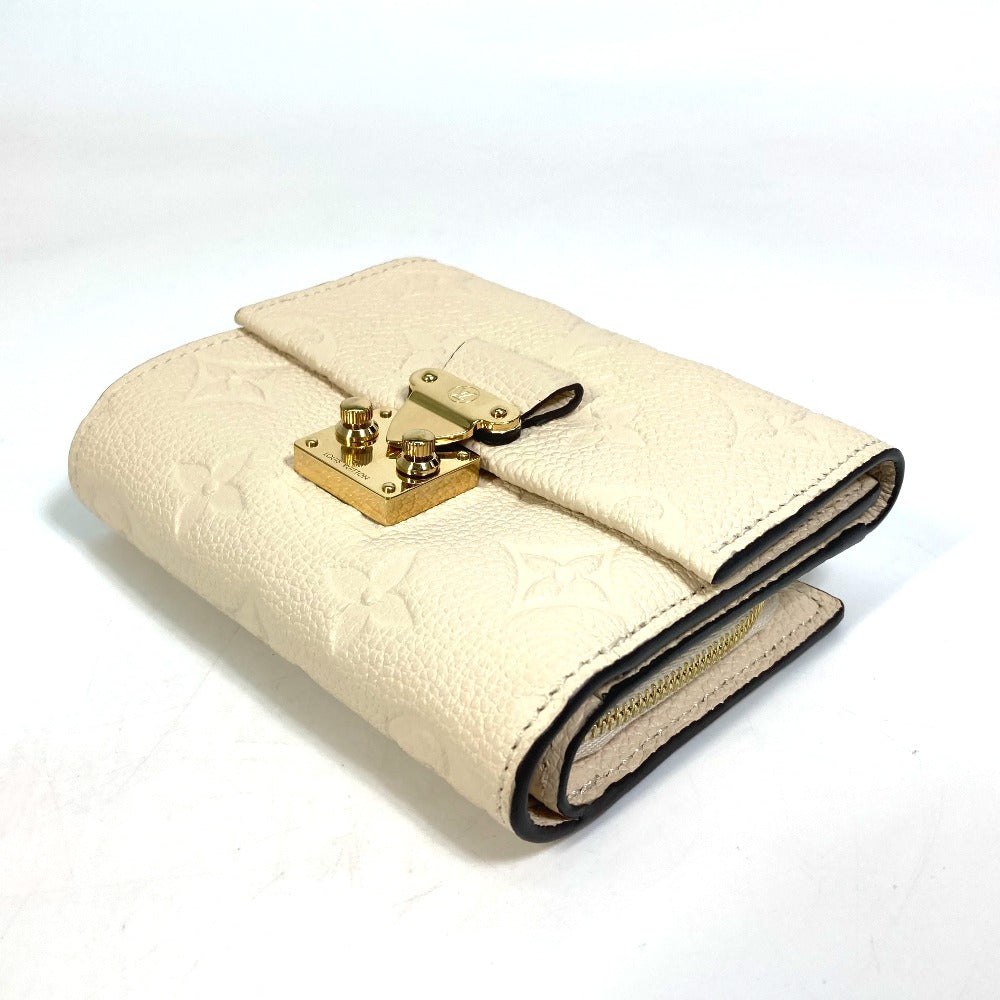 LOUIS VUITTON Trifold wallet M81071 Monogram Ann Platt Leather beige Monogram Ann Platt Wallet Women Used Authentic