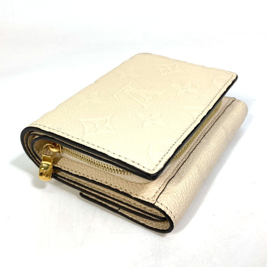 LOUIS VUITTON Trifold wallet M81071 Monogram Ann Platt Leather beige Monogram Ann Platt Wallet Women Used Authentic