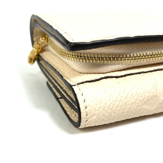 LOUIS VUITTON Trifold wallet M81071 Monogram Ann Platt Leather beige Monogram Ann Platt Wallet Women Used Authentic