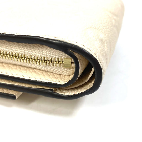 LOUIS VUITTON Trifold wallet M81071 Monogram Ann Platt Leather beige Monogram Ann Platt Wallet Women Used Authentic