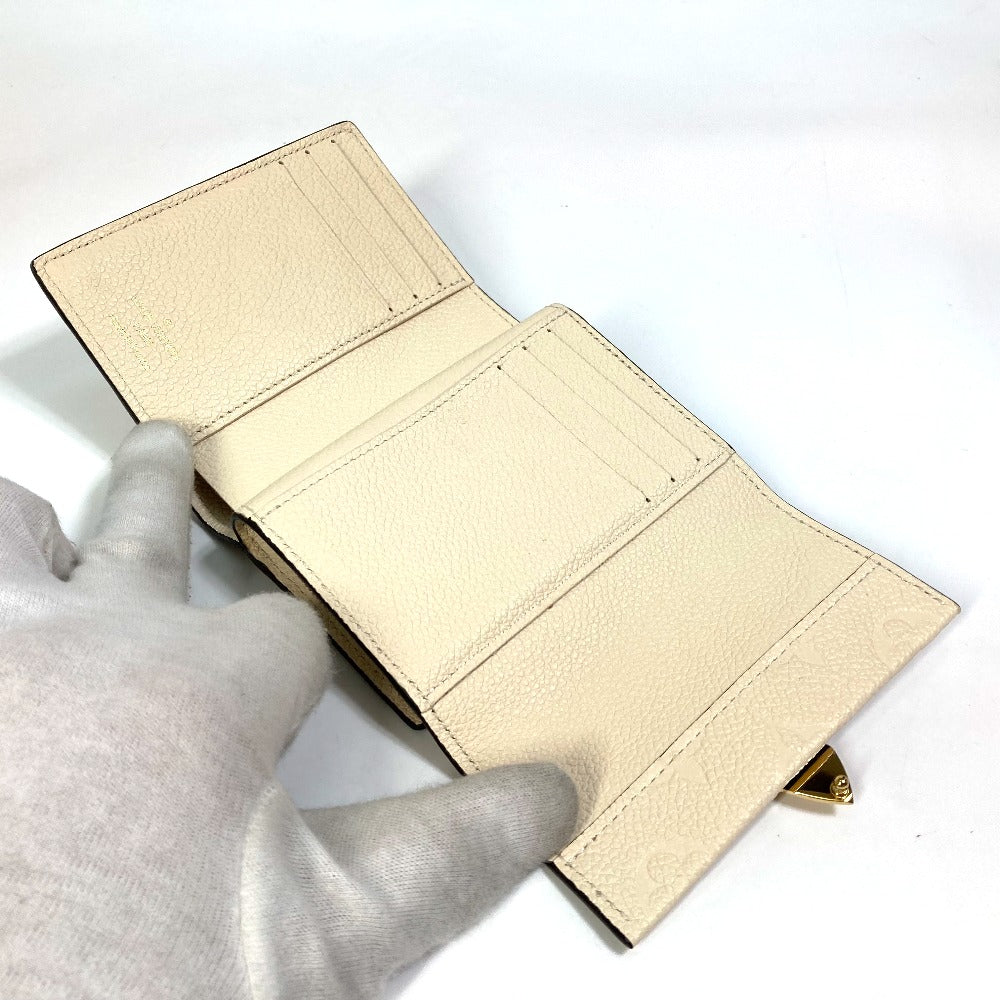 LOUIS VUITTON Trifold wallet M81071 Monogram Ann Platt Leather beige Monogram Ann Platt Wallet Women Used Authentic
