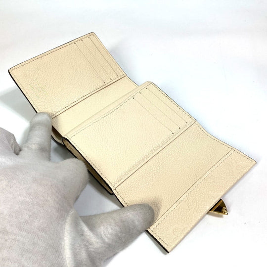 LOUIS VUITTON Trifold wallet M81071 Monogram Ann Platt Leather beige Monogram Ann Platt Wallet Women Used Authentic