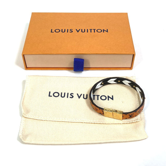 LOUIS VUITTON bracelet M6774F Monogram canvas Brown Monogram LV Crafty reversible bracelet Women Used Authentic