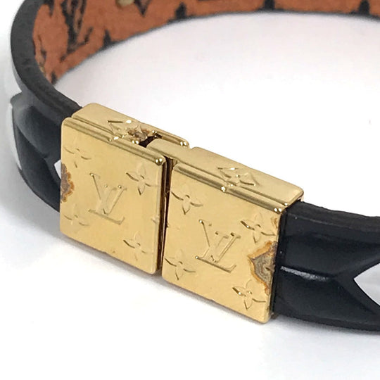 LOUIS VUITTON bracelet M6774F Monogram canvas Brown Monogram LV Crafty reversible bracelet Women Used Authentic