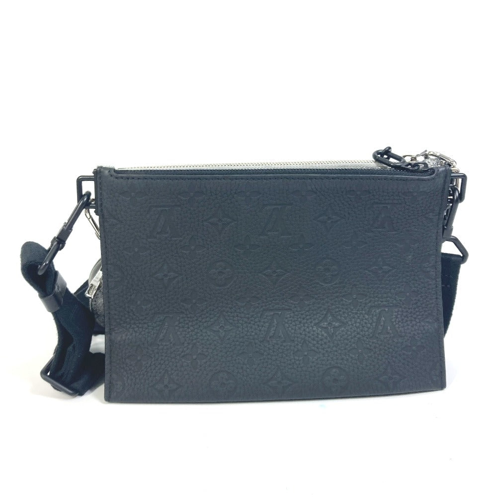 LOUIS VUITTON Shoulder Bag M59682 Leather, Taurillon Clemence Leather, Damier Glitter Leather Silver damier glitter Trio pouch NM mens Used Authentic