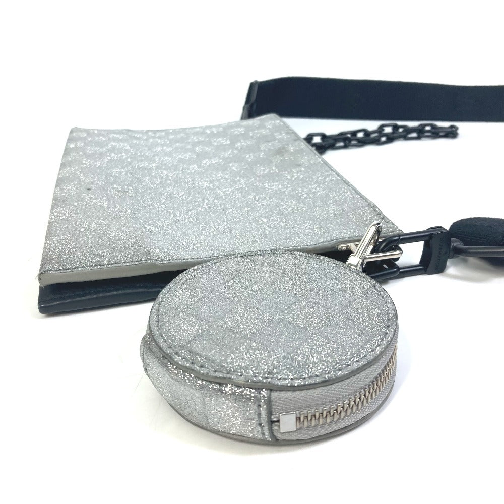 LOUIS VUITTON Shoulder Bag M59682 Leather, Taurillon Clemence Leather, Damier Glitter Leather Silver damier glitter Trio pouch NM mens Used Authentic