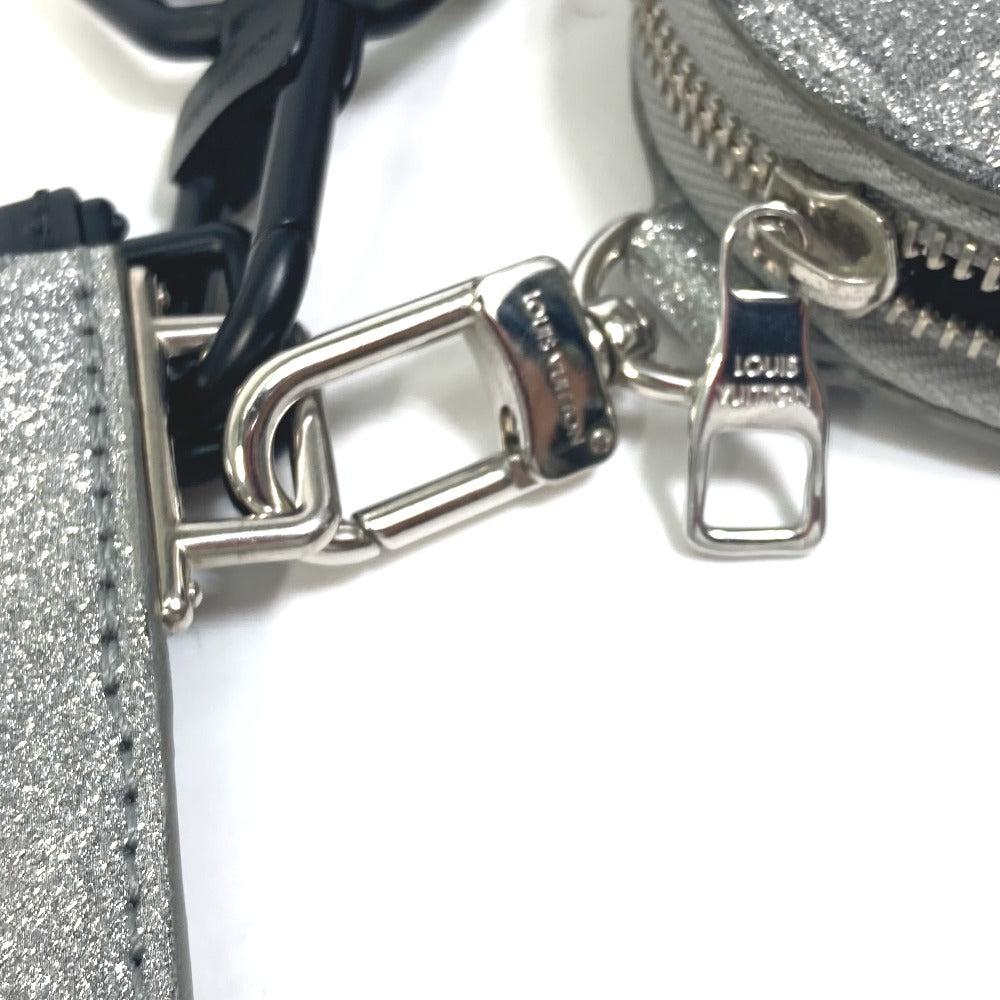 LOUIS VUITTON Shoulder Bag M59682 Leather, Taurillon Clemence Leather, Damier Glitter Leather Silver damier glitter Trio pouch NM mens Used Authentic