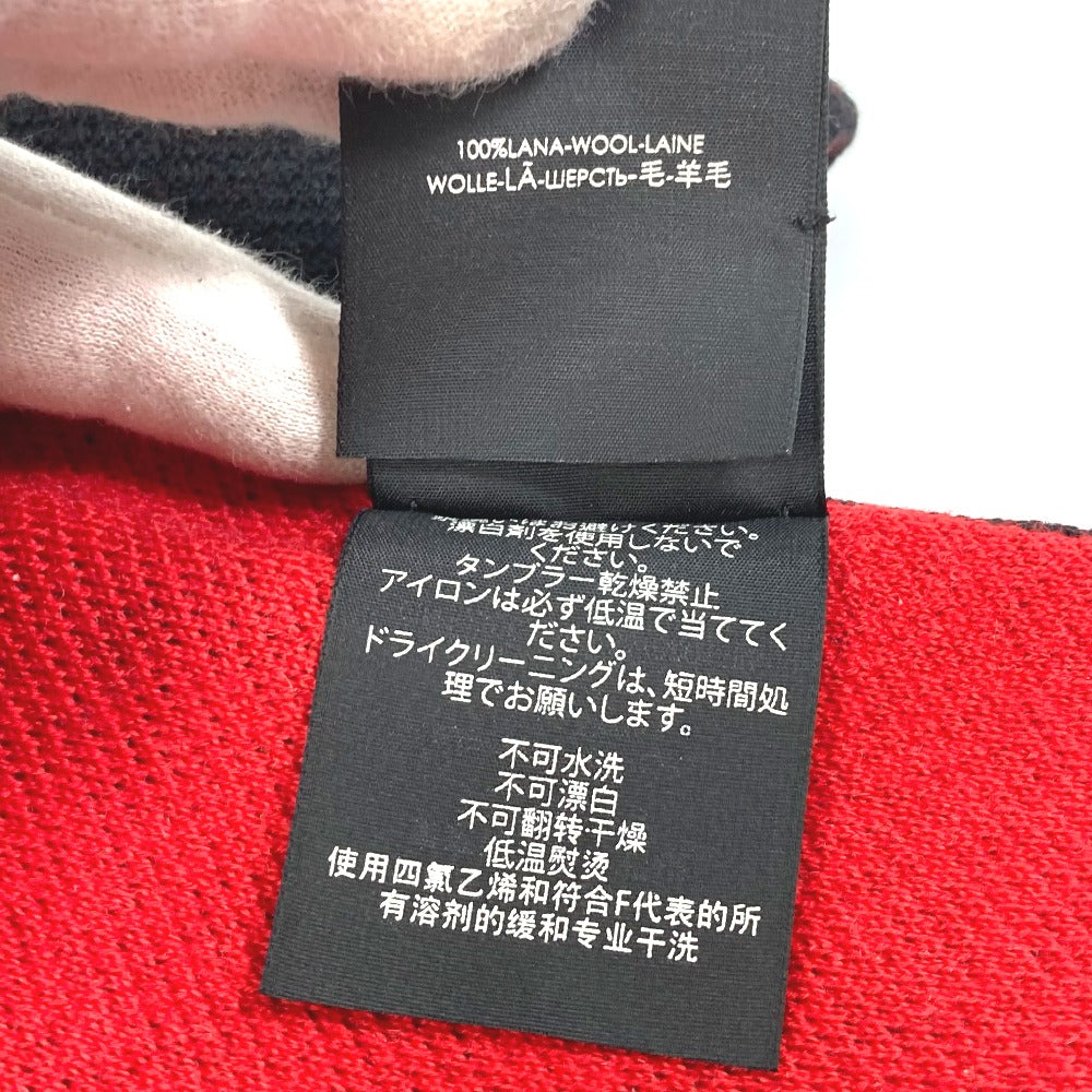 GUCCI Scarf wool black BE LOVED logo scarf