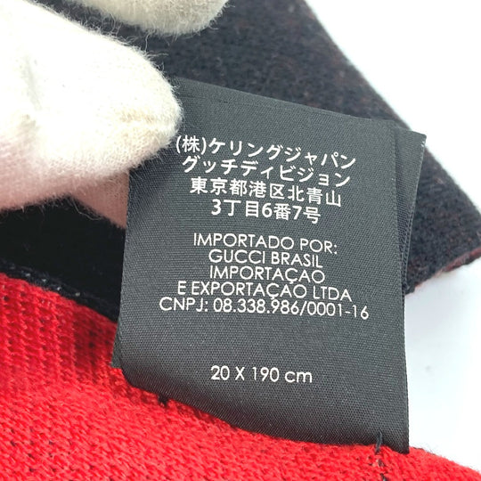 GUCCI Scarf wool black BE LOVED logo scarf