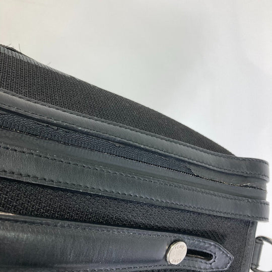 FENDI Business bag 7VA400 Canvas / leather Black Grey logo mesh bicolor