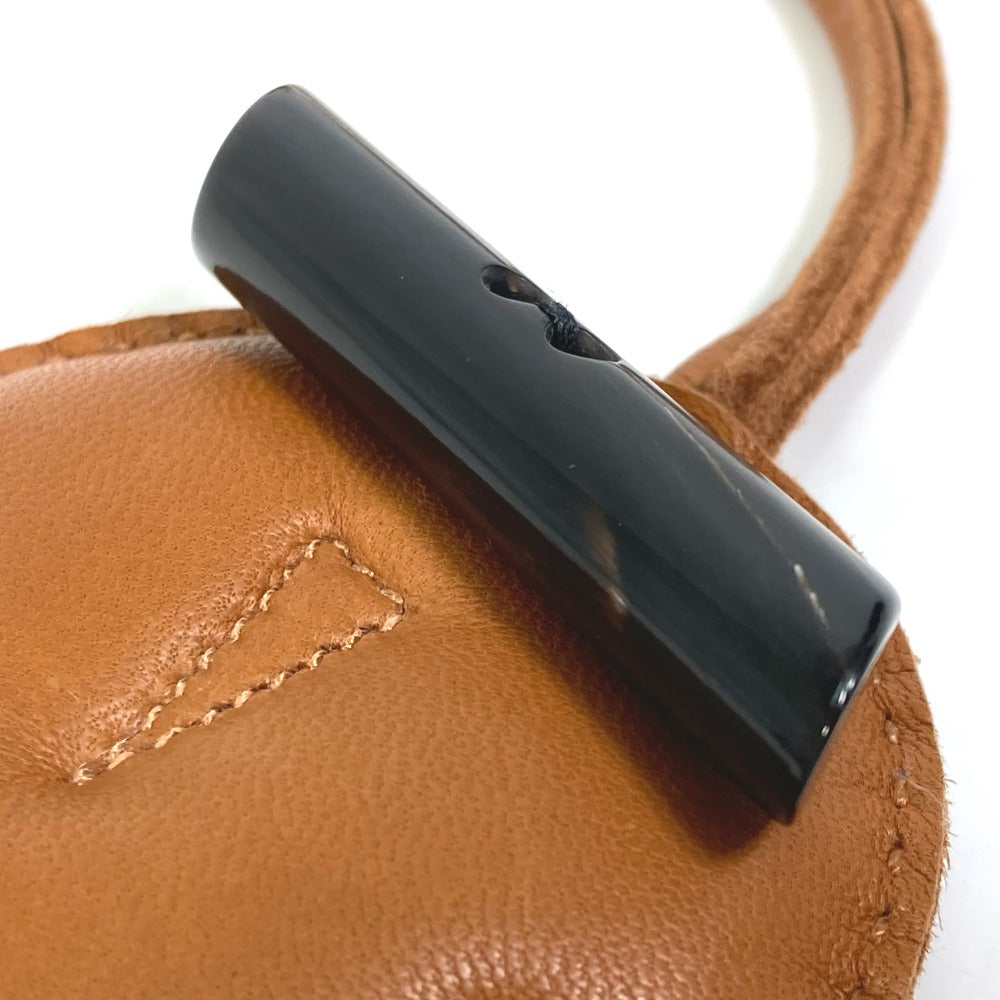HERMES Bag charm Leather, Buffalo Horn Brown key ring petit h petit h owl unisex(Unisex) Used Authentic
