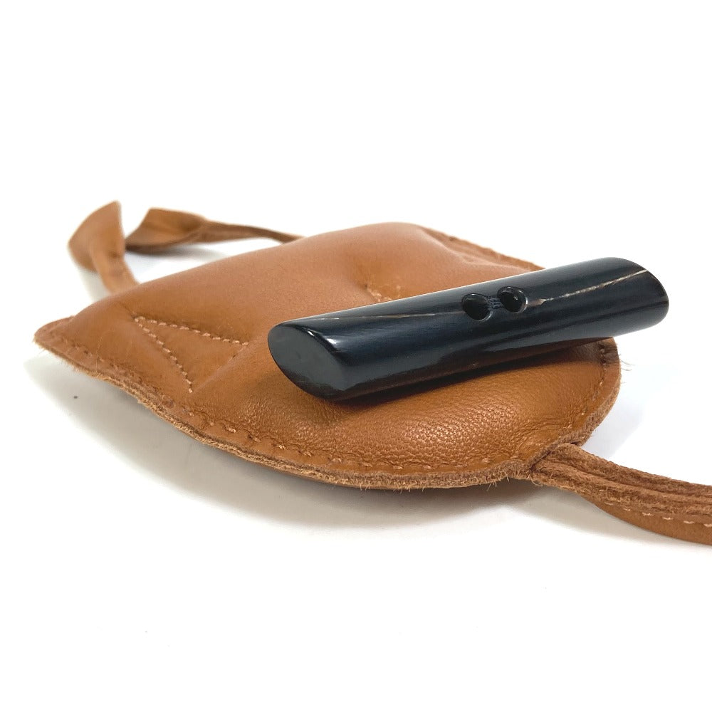 HERMES Bag charm Leather, Buffalo Horn Brown key ring petit h petit h owl unisex(Unisex) Used Authentic