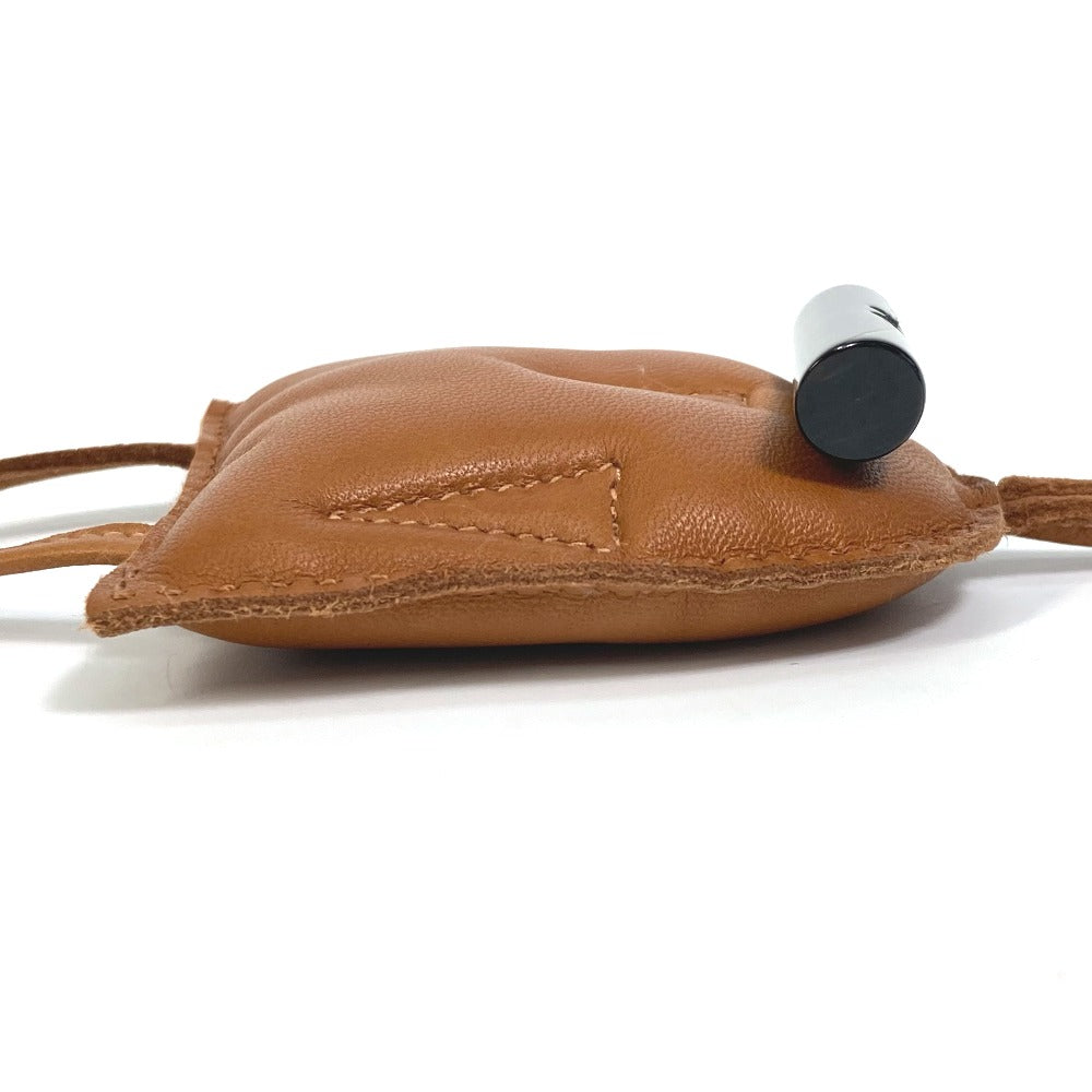 HERMES Bag charm Leather, Buffalo Horn Brown key ring petit h petit h owl unisex(Unisex) Used Authentic