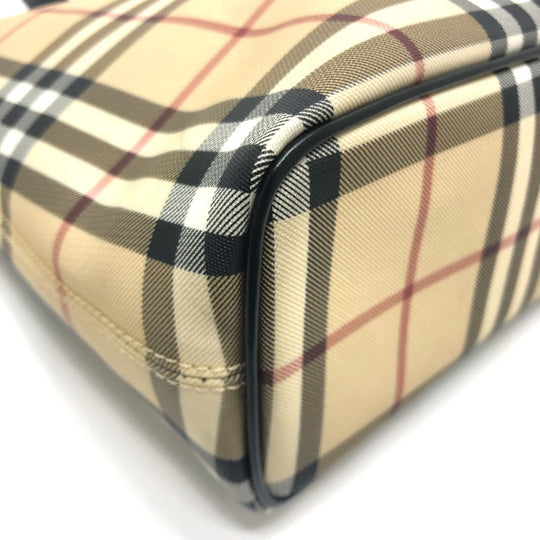 BURBERRY Tote Bag PVC / Leather beige check Women Used Authentic