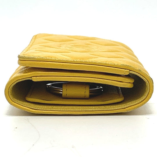 CHANEL Key case Key holder Calfskin yellow COCO Mark Diamond CC